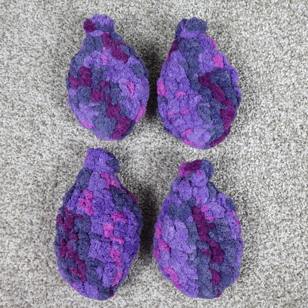 Handmade Reusable Crochet Water Balloons Purple Variegated Set of 4 Eco Friendly